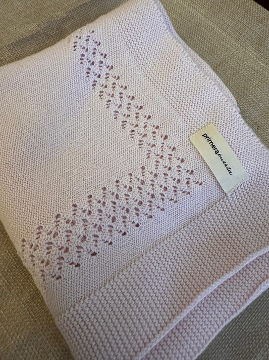 Manta bebé algodón rosado pastel