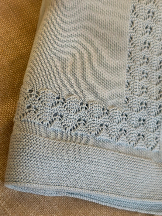 Manta bebé algodón celeste