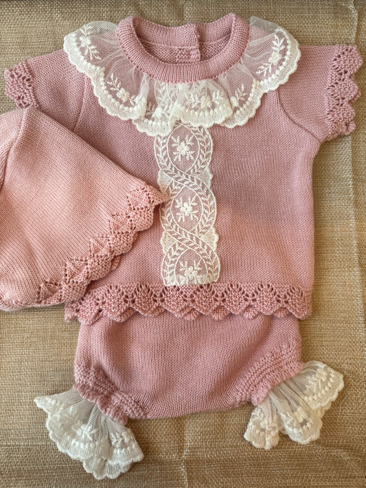 Conjunto bebé algodón - Malva