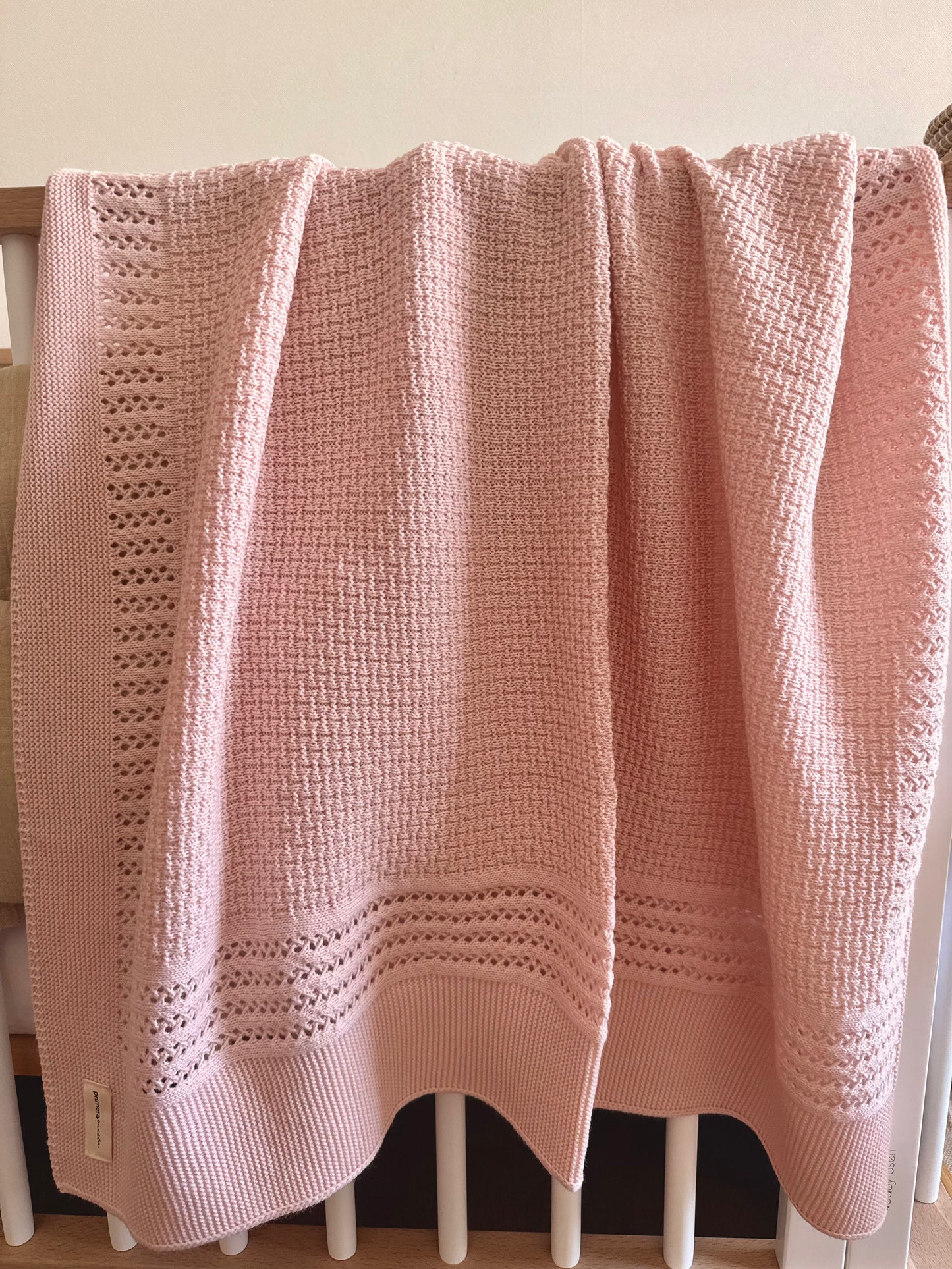 Manta bebé algodón rosado empolvado